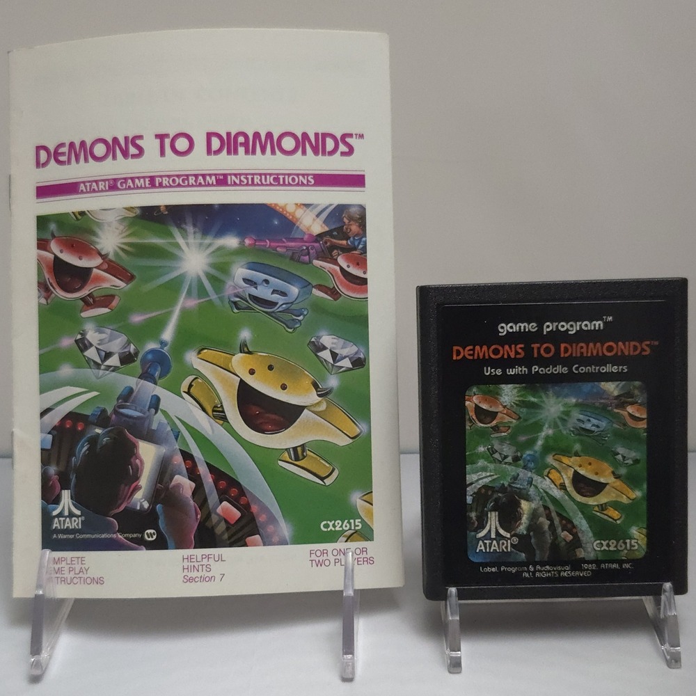Demons to Diamonds (1982 Atari 2600) Cartridge & Manual - Tested & Working!